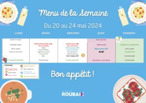 Menu de la Semaine du 27 au 31 mai 2024