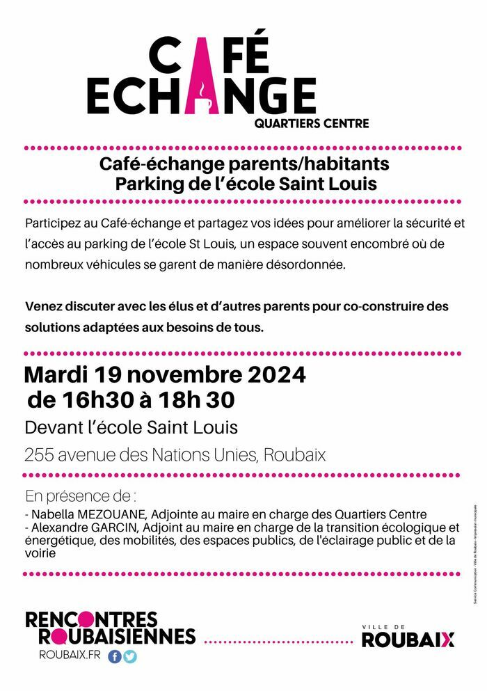 Café-échange Parents-Habitants / Parking école St Louis