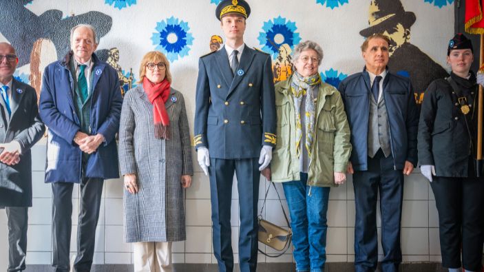 élus présents à l'inauguration de la fresque Jean Moulin